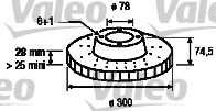 VALEO 187154_VALEO Első féktárcsa