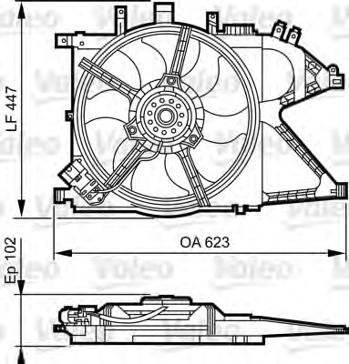 VALEO Ventilátor, vízhűtő 696369_VALEO