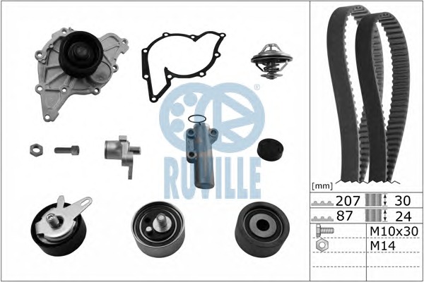 RUVILLE Vezérműszíjkészlet vízpumpával 55703771RUV