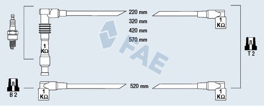 FAE Gyújtókábel készlet 85090_FAE