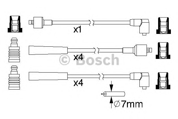 BOSCH Gyújtókábel készlet 0986357104_BOSCH