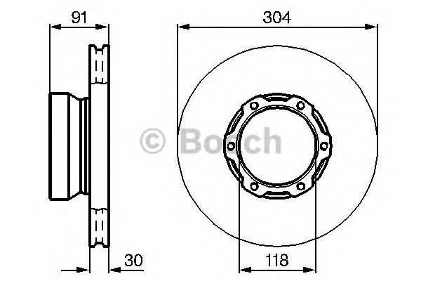 BOSCH Első féktárcsa 0986478406_BOSCH