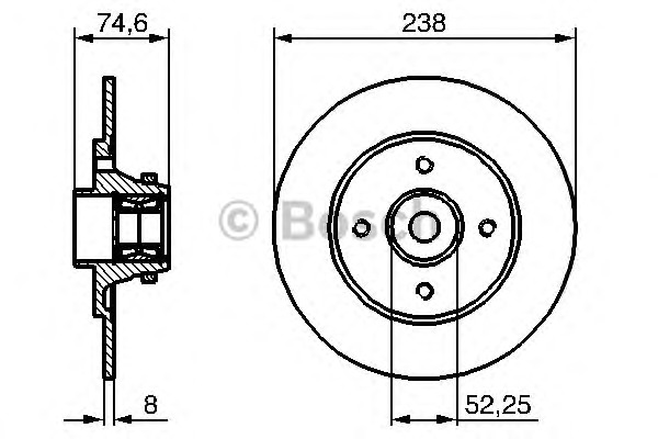 BOSCH Hátsó féktárcsa 0986479281_BOSCH