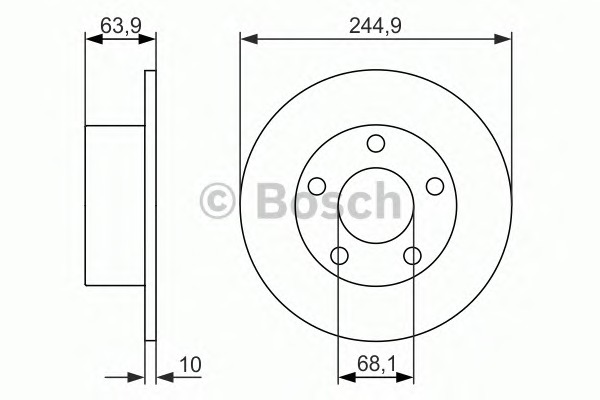 BOSCH Hátsó féktárcsa 0986479834_BOSCH