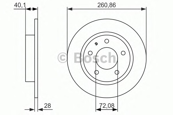 BOSCH Hátsó féktárcsa 0986479894_BOSCH