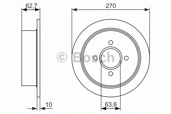 BOSCH Hátsó féktárcsa 0986479897_BOSCH