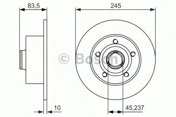 BOSCH Hátsó féktárcsa 0986479906_BOSCH