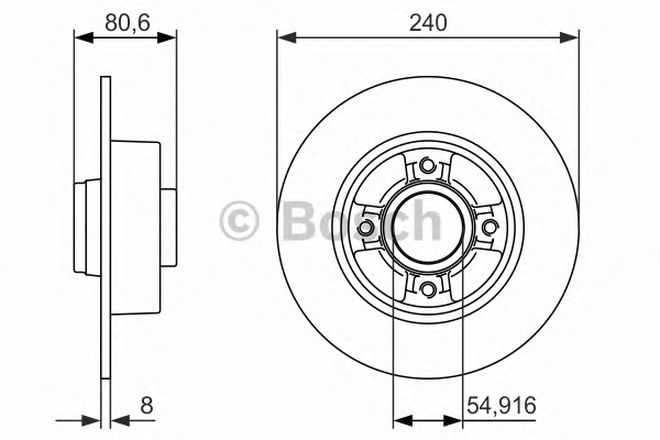 BOSCH Hátsó féktárcsa 0986479926_BOSCH