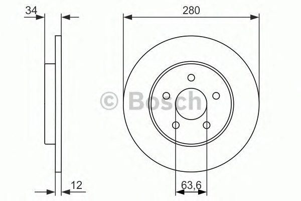 BOSCH Hátsó féktárcsa 0986479934_BOSCH