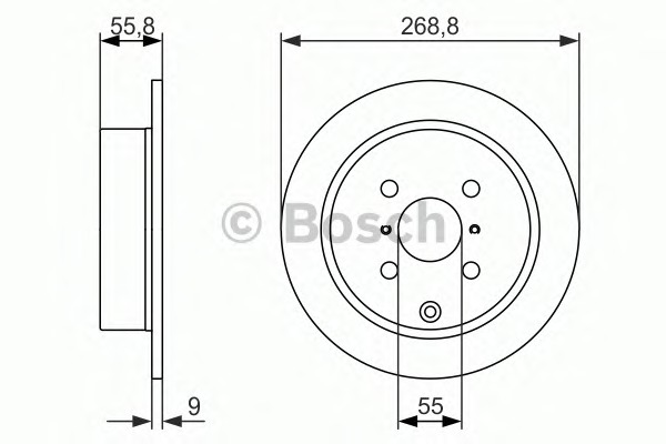 BOSCH Hátsó féktárcsa 0986479938_BOSCH