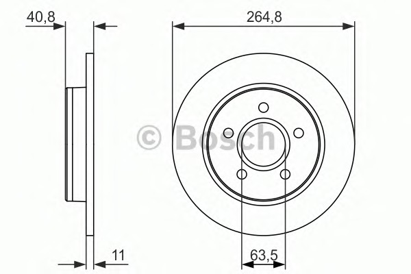 BOSCH Hátsó féktárcsa 0986479955_BOSCH