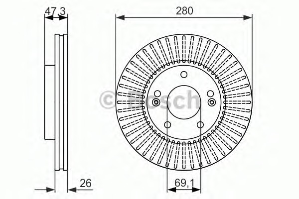 BOSCH Első féktárcsa 0986479991_BOSCH