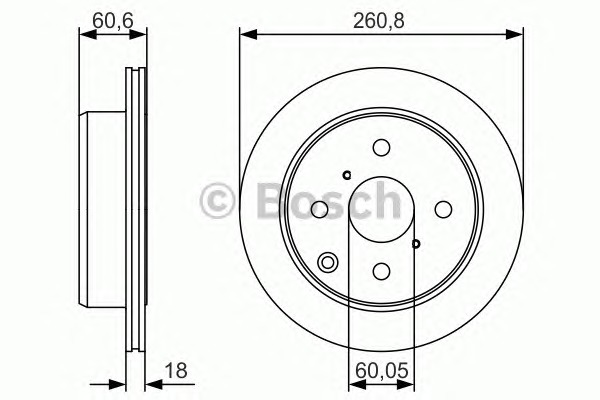 BOSCH Hátsó féktárcsa 0986479R55_BOSCH