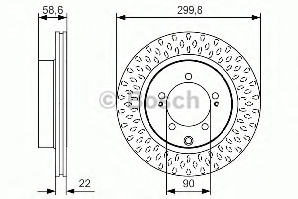 BOSCH Hátsó féktárcsa 0986479T05_BOSCH