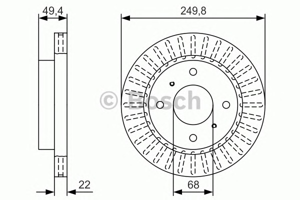 BOSCH Első féktárcsa 0986479T78_BOSCH