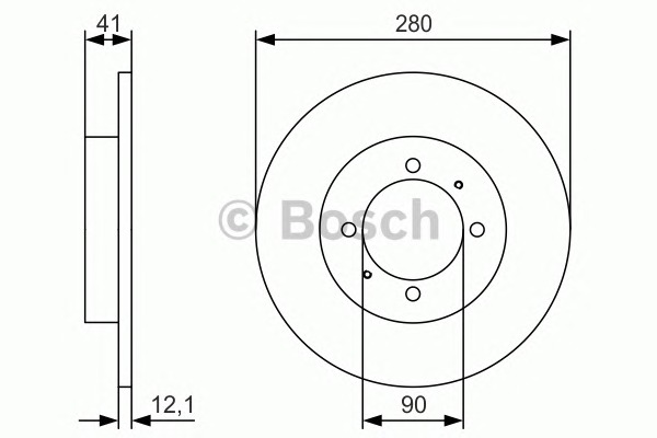 BOSCH Hátsó féktárcsa 0986479T94_BOSCH