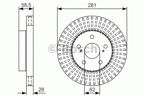 BOSCH Első féktárcsa 0986479U08_BOSCH