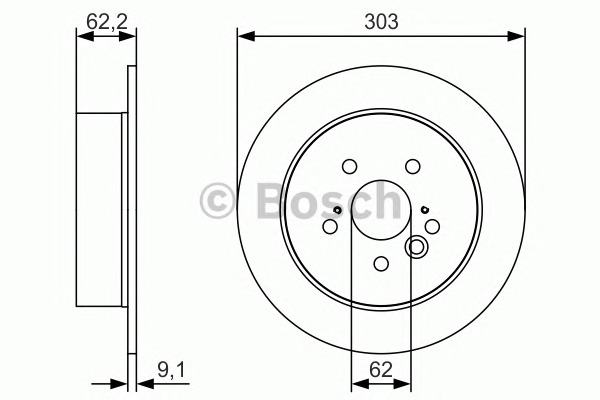 BOSCH Hátsó féktárcsa 0986479U28_BOSCH