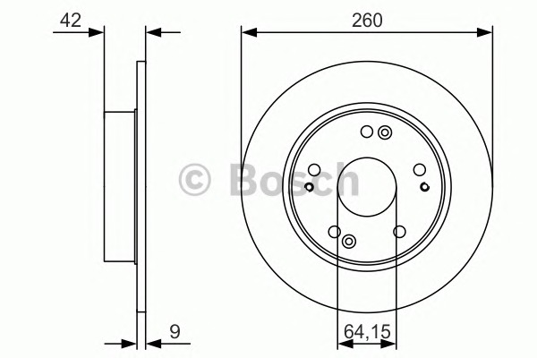 BOSCH Hátsó féktárcsa 0986479U85_BOSCH