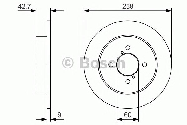 BOSCH Hátsó féktárcsa 0986479U95_BOSCH