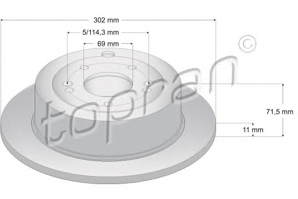 TOPRAN Hátsó féktárcsa 820625_TOP