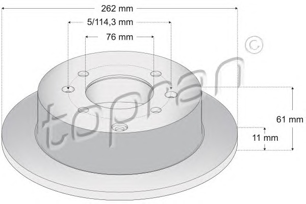 TOPRAN Hátsó féktárcsa 820440_TOP