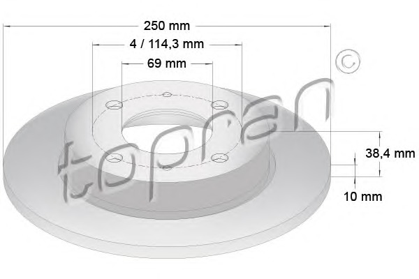 TOPRAN Hátsó féktárcsa 407960_TOP