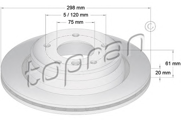 TOPRAN Hátsó féktárcsa 500575_TOP