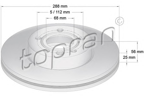 TOPRAN Első féktárcsa 107628_TOP