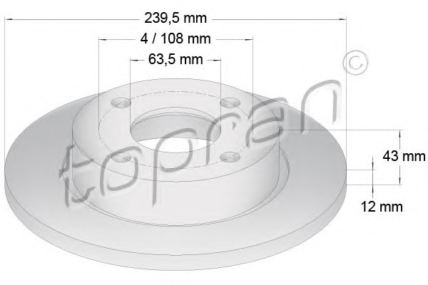 TOPRAN Első féktárcsa 301413_TOP