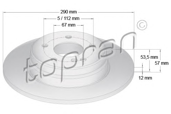 TOPRAN Hátsó féktárcsa 400862_TOP