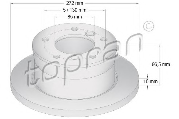 TOPRAN Hátsó féktárcsa 110441_TOP