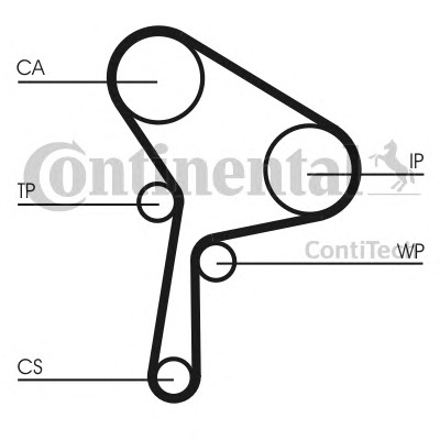 CONTITECH Vezérműszíjkészlet vízpumpával CT1025WP1_CONTI