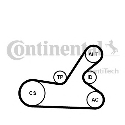 CONTITECH Hosszbordásszíj készlet 6PK1145K3_CONTI