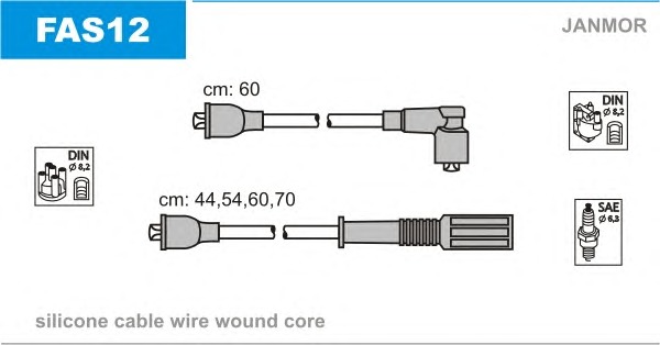 JANMOR Gyújtókábel készlet FAS12_JANMOR