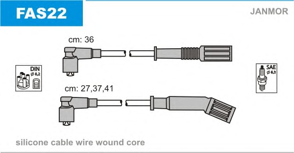 JANMOR Gyújtókábel készlet FAS22_JANMOR
