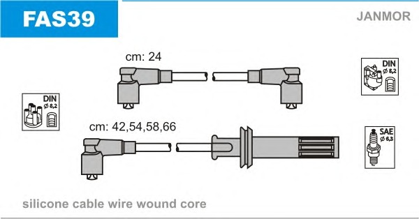JANMOR Gyújtókábel készlet FAS39_JANMOR