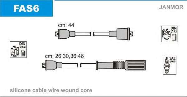 JANMOR Gyújtókábel készlet FAS6_JANMOR