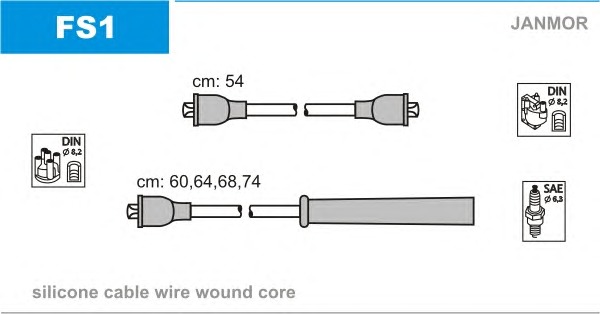 JANMOR Gyújtókábel készlet FS1_JANMOR