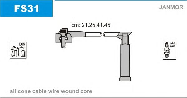 JANMOR Gyújtókábel készlet FS31_JANMOR
