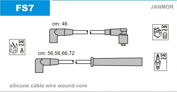 JANMOR Gyújtókábel készlet FS7_JANMOR