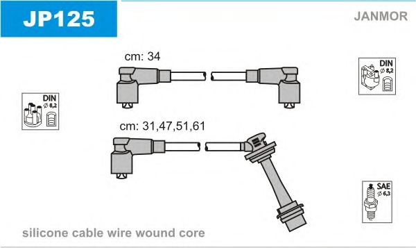 JANMOR Gyújtókábel készlet JP125_JANMOR