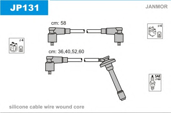JANMOR Gyújtókábel készlet JP131_JANMOR