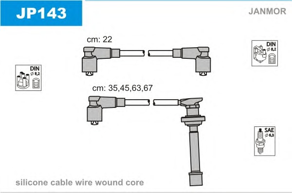 JANMOR Gyújtókábel készlet JP143_JANMOR