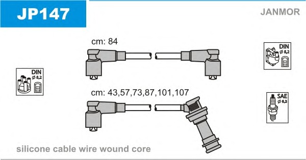 JANMOR Gyújtókábel készlet JP147_JANMOR