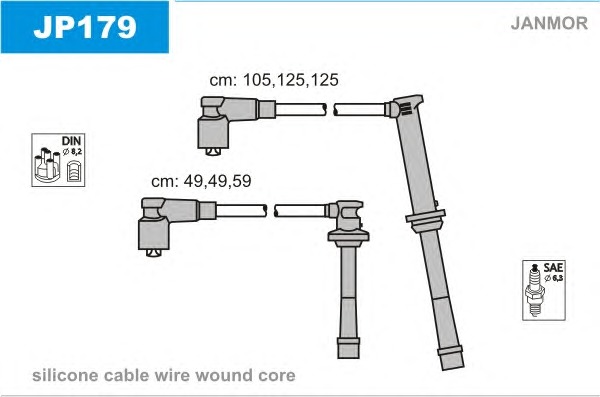 JANMOR Gyújtókábel készlet JP179_JANMOR