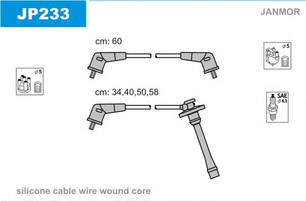 JANMOR Gyújtókábel készlet JP233_JANMOR