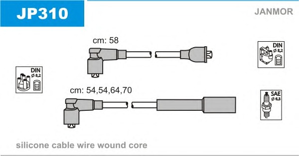 JANMOR Gyújtókábel készlet JP310_JANMOR