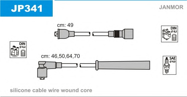 JANMOR Gyújtókábel készlet JP341_JANMOR
