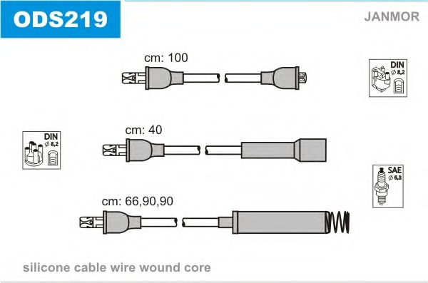 JANMOR Gyújtókábel készlet ODS219_JANMOR